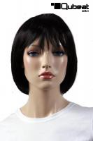 Black, straight mediumlong wig