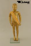 Mannequins Boy With head (Abstract) Gold Standing Modeled hair
