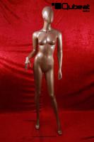 Mannequins Female With head (Faceless) Bronze Standing Slim Modeled hair