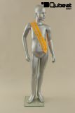 Mannequins Girl Silver Standing Slim Modeled hair