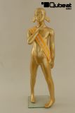 Mannequins Girl With head (Abstract) Gold Standing Slim Modeled hair