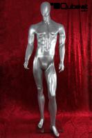 Mannequins Male With head (Faceless) Silver Standing Slim