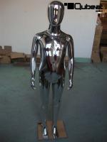 Mannequins With head (Faceless) Chrome Standing