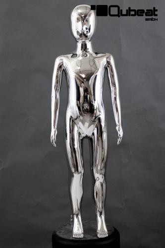 Mannequins Boy With head (Faceless) Chrome Standing Boris Slim