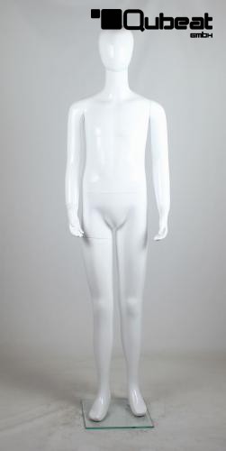 Mannequins Boy With head (Faceless) White shining Standing