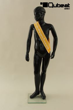 Mannequins Boy black shining Standing Modeled hair