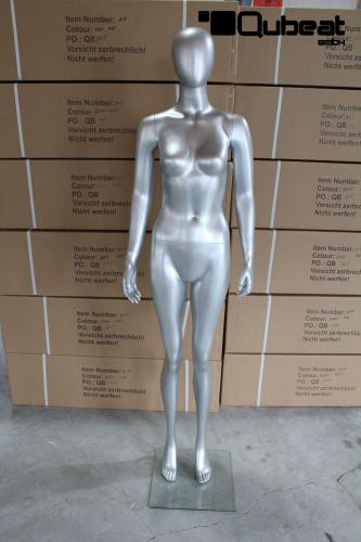 Mannequins Female With head (Faceless) Silver Standing Nele Slim B-Stock
