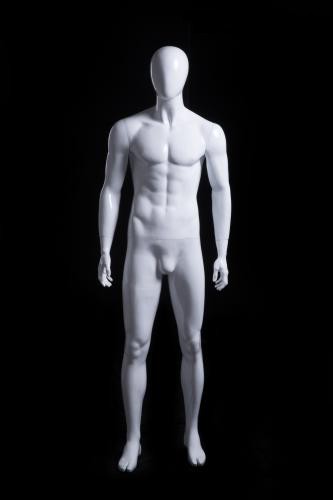 Mannequins Male With head (Faceless) White shining Standing Slim