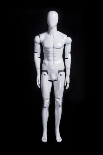 Mannequins Male With head (Faceless) White shining Standing Slim