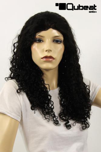 Wigs Women Long black Real hair Middle parting Curly trendy