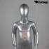 Schaufensterpuppen Unisex Kind mit Kopf, Gesichtslos Silber stehend Phillip Schlank