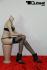 Sitzende Schaufensterpuppe / Mannequin headless haut